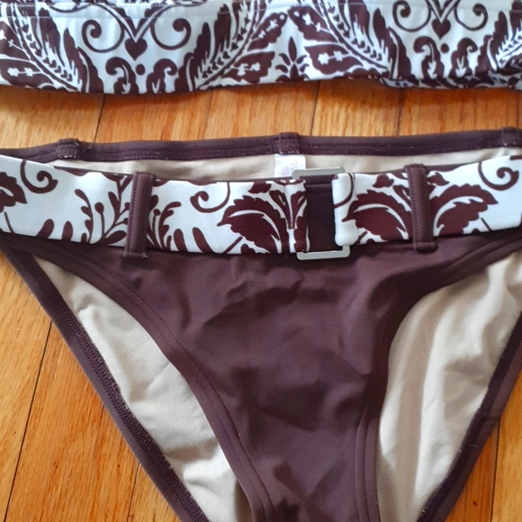 Victoria's Secret Chocolate Brown & White Print Bikini Swimsuit Bathing Suit - Picture 3 of 6